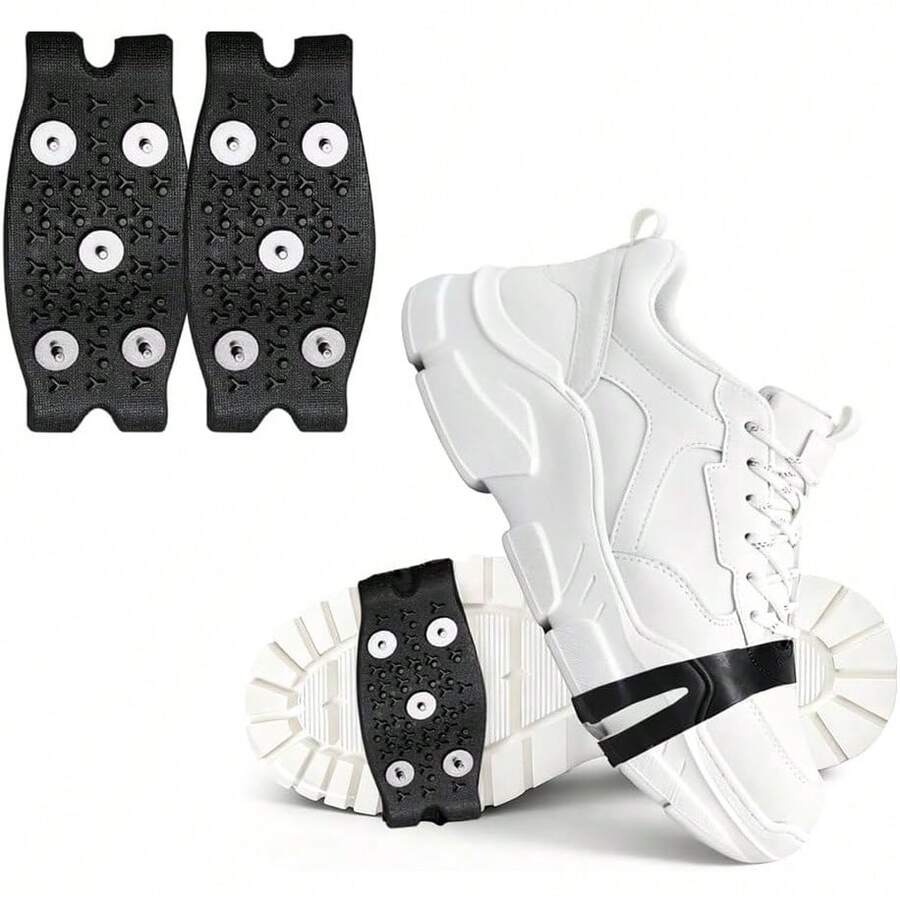 5 Claw Universal Non-Slip Gripper Spikes, 2026 New Ice Traction Cleats Walk Traction, Anti-Skid Snow Ice Grips Steel Nails Traction Cleats For Hiking Climbing - Black - View 1