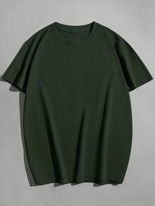 [3pcs]Men's Solid Color T-Shirt Casual Loose Round Neck Short Sleeve Plus Size Top, This Style Runs Large, Size Details Are In The Main Image, Please Check The Size Before Ordering To Avoid Fit Issues - Multicolor - View 5