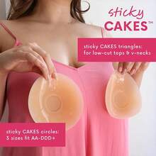 CAKESBody Sticky CAKES Circles Silicone Medical-Grade Adhesive Adhesive-Free Nip Nook Reusable For 10 Wears Seamless Coverage Womenswear Bra - 均碼 - 查看 4