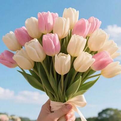 Hoa tulip giả - Có nhiều màu sắc, hoàn hảo để trang trí phòng khách và bàn ăn. Không phai màu, phong cách trang trí Bắc Âu, phù hợp cho các lễ kỷ niệm và tiệc tùng. Món quà thiết yếu cho Ngày Valentine và Ngày của Mẹ.