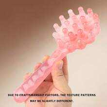 NEFOUME 树脂按摩梳，模拟真实头皮按摩SPA，多功能设计，集梳理、刮痧、穴位按摩于一体，光滑树脂材质，亲肤防静电，每把梳子都拥有独特的手工纹理，便携式居家办公放松工具 - 粉色 - 查看 3