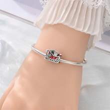 A Silver Plated Elf Series - Christmas Tree Sled Elephant Bead Suitable For 3mm Bracelet Bracelet DIY Bead Jewelry Women's Fashion Jewelry Holiday Birthday Gift - Multicolor - View 10