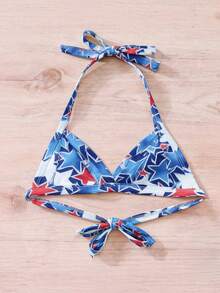 Set de 2 bikinis para mascotas, en colores rojo, blanco y azul, adecuados para gatos y perros, atuendo para el Día de la Independencia - Multicolor - Ver 6