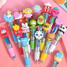 12/24支装多色可爱趣味圆珠笔，4色墨水圆珠笔套装，适合作为派对礼物、课堂奖励、生日礼物 - 色彩缤纷的文具，可爱设计，理想的学校和办公用品 - 查看 5