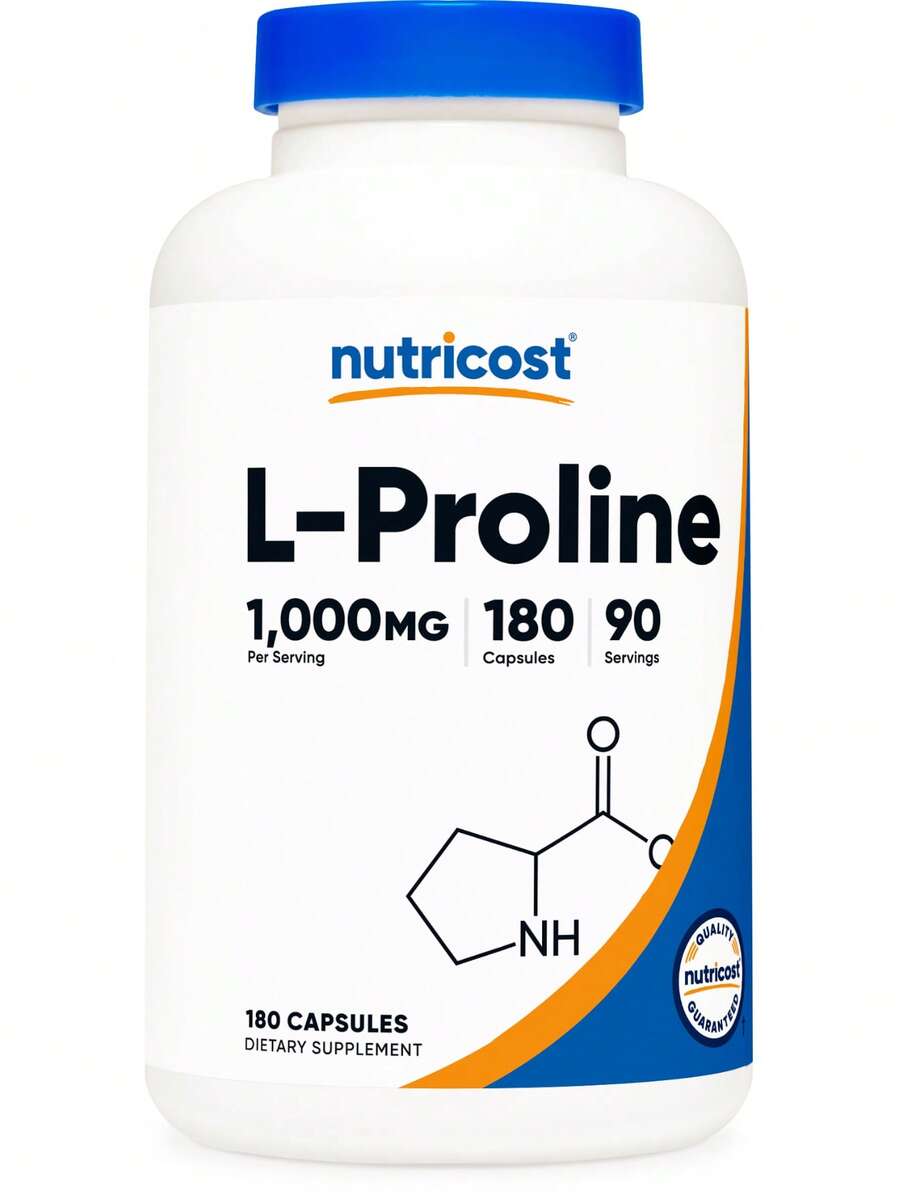 Nutricost L-Prolina 1000mg, 180 Cápsulas (90 Porciones) - 500mg Por Cápsula, Sin OGM, Sin Gluten - Otros - Ver 1