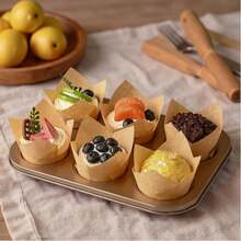 100/200 chiếc giấy lót bánh cupcake hình hoa tulip chống dầu mỡ, kích thước tiêu chuẩn, dùng để nướng bánh cupcake trong các dịp cưới hỏi, sinh nhật, kỷ niệm, tiệc tùng, Giáng sinh (Nâu, Màu tự nhiên, Trắng) - Xem 7