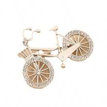 1枚/2枚自行车休闲复古可爱街头优雅锌合金胸针，镶钻装饰，四季皆宜 - 彩色 - 查看 8