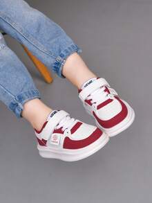 1双儿童休闲运动鞋，2026春季新款男女童魔术贴软底透气平底鞋，适合上学和日常穿着 - 紅色 - 查看 7