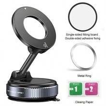 Magnetic Suction Vacuum Phone Holder Car Mount - Black - View 7