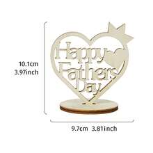 1 pièce Décoration ornementale minimaliste en forme de couronne de cœur en bois, convient pour la Fête des pères, la Fête des mères, design creux, décoration de bureau intérieure chaleureuse, cadeaux pour maman et papa - Taille Unique - Voir 14