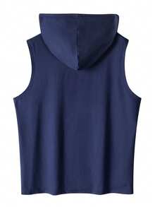 ZYNTH BALENO Men's Casual Printed Hooded Tank Top, Suitable For Fitness, Outdoor Sports And All Seasons Wear - Navy Blue - View 9