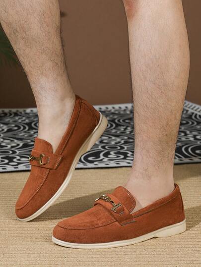 Men's Loafers Round Toe 2026 Spring/Summer New Versatile Men's Slip-On Shoes, Business Formal Work Shoes, British Style Loafers, Flat Casual Breathable Soft Bottom Handmade Large Size Men's Shoes 43-46