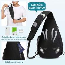 Mariconera Hombre Impermeable, Bolso Para Hombre Ligera, Bandolera Con Soporte para Teléfono Móvil, Mochila Cruzada Antirrobo para Senderismo, Caminar,Viajar,43446299 - Rojo y blanco - Ver 6
