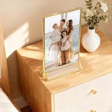 6pcs Acrylic Display Stand, 5"X7" Double-Sided Gold Photo Frame, Gold Vertical Table Number Holder, Wedding Office Restaurant Party Table Card Menu Display Rack - T-gold - View 10