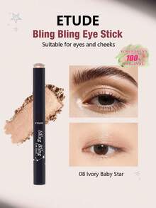 ETUDE HOUSE Bling Bling Eye Stick 08 Ivory Baby Star, Diamond Shimmer, Vỏ chống lăn, Độ lên màu chỉ với 1 lần quẹt, Không lem, Chống trôi, Hiệu ứng Aegyo-Sal Hàn Quốc, Lấp lánh dưới mắt, Tạo điểm nhấn cho vùng da quanh mắt, Nhanh chóng tiện lợi, Lâu trôi, Độ lên màu cao, Không lem, Nhũ ngọc trai mịn, Làm sáng mắt, Dễ sử dụng, Phù hợp cho người mới bắt đầu, Mỹ phẩm Hàn Quốc, Trang điểm Hàn Quốc, Quà tặng, 1.5g/0.05 Oz - 08 Ngôi sao nhí màu ngà - Xem 2