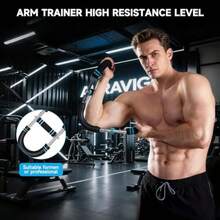 ster - Entrenador de azo ejercicio ajustable de peco con 4 resortes de reencia para es y mujeres entrenamiento en la parte super  cuerpo equo de fitness desmontable Power - Azul - Ver 4