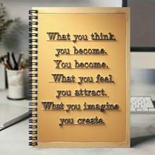 100-Page Inspirational Quote Spiral Notebook, 50 Sheets. A Helpful Tool For Work And Study, Suitable For School Records And Personal Writing. Can Be Given As Graduation Or Birthday Gifts To Friends And Family. Ideal For Journaling, Daily Planning, And Memo Notes. Unique Style, A Popular Gift Choice. - H - View 5