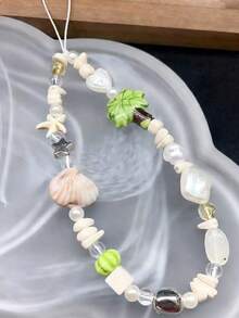 Comfort Fit Ocean Element 1 Piece Summer Ye Ye Shell Fresh Mobile Phone Pendant DIY Bead Chain CCD Chain Pendant Camera Strap Wrist Strap Anti-Drop Anti-Loss Spring Gift - Multicolor - View 3