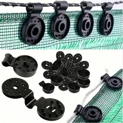 5/100个遮阳夹 - 带环固定夹，适用于遮阳网、庭院网和花园织物配件、花园遮阳装置 | 多用途网状夹 | 防水夹