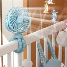 USB Rechargeable Octopus Mini Multifunctional Fan, Small Fixed Fan, Portable Desktop Fan For Baby Stroller, Bicycle With Gentle Wind VKUC - Black - View 2