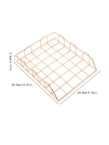 1pc Stacking File Tray, Office Desk Organizer, Letter Rack, Metal Document Holder, Stackable Desktop Storage For Papers And Letters - Multicolor - View 3