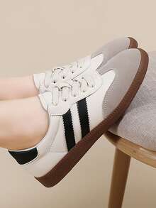 German Training Shoes, Women's Casual Sports Shoes, Soft Sole Campus Style Versatile Sneakers - Black - View 4