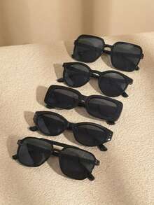 5 Pairs Of High-Quality Black Fashion Glasses For Teenagers And Young Adults, Offering A Variety Of Classic And Modern Designs To Suit Different Face Shapes And Style Preferences - Black - View 4