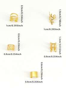 48颗波西米亚风迷你脏辫珠复古镂空发圈合金发饰发夹发圈发饰辫子发饰 - 金色 - 查看 6