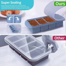 Silicone Freezer Molds Set With 1 Tbsp, 2 Tbsp, 1/2, And 1 Cup Silicone Freezer Trays With Lids - Meal Prep And Kitchen Essentials Bundle (Blue 4 Pack) - 查看 5