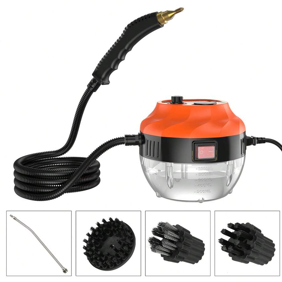 1500W Portable Handheld Steam Cleaner High Temperature Pressurized Steam Cleaning Machine with Brush Heads for Kitchen Furniture Bathroom Car - Ver 1