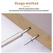 Pcs Double-Headed Skirting Nails - Seamless & Invisible Installation Screws For Baseboards, Trim And Solid Wood With Included Specific Sleeve Tool - Silver - View 6
