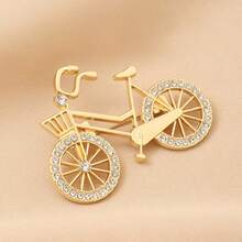 1枚/2枚自行车休闲复古可爱街头优雅锌合金胸针，镶钻装饰，四季皆宜 - 彩色 - 查看 12