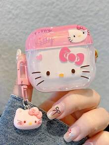 SANRIO 1个可爱KT卡通保护套，兼容苹果蓝牙无线耳机1/2/Pro/3/Pro2/4/Pro3 - 粉色 - 查看 1
