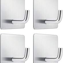 1/3pcs Self-Adhesive Wall Hooks - Strong White Bathroom Towel Hooks - Kitchen Towel Racks - Stick-On, High Load-Bearing Capacity And Waterproof, Suitable For Bathroom Towel Racks And Tea Towel Racks - Multicolor - View 1