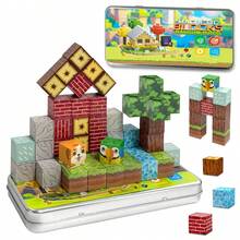 Primitive Forest Magnetic Building Blocks (35-500pcs) Ideal Holiday Gift For Children 3+, Premium Tin Box Packaging, Educational Toy For Building Forest Scenes And Adventure Games - Multicolor - View 11