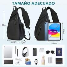 Mariconera Hombre Impermeable, Bolso Para Hombre Ligera, Bandolera Con Soporte para Teléfono Móvil, Mochila Cruzada Antirrobo para Senderismo, Caminar,Viajar,43450694 - Blanco - Ver 2