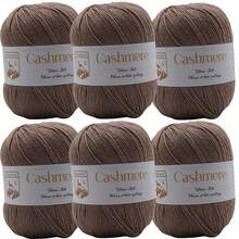 6 件 - 300 克/10.58 盎司，羊绒纱线，钩编和编织毛衣、帽子、围巾，手工编织高级工艺品，钩编和编织 DIY，柔软保暖，每件 50 克/1.76 盎司。 - A01 - 查看 10