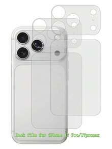 (4-In-1) 2+2pcs Soft PET Matte Rear Camera Lens Protector Film, Compatible With IPhone 17 Pro/17 Pro Max/17/17 Air, Anti-Scratch, Semi-Transparent, Ultra-Thin - Clear - View 4