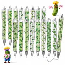 1/4/8/16支装泡菜造型黑色墨水圆珠笔，泡菜爱好者礼物，趣味泡菜腌制设计，教师学生感谢礼物，毕业庆祝礼物，办公及家居用品，送给同事的礼物 - 黃瓜泡菜 - 查看 1