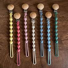 Baby Pacifier Clips, Integrated Silicone Baby Pacifier Chain, Teether, Teething Toys, Pacifier Clip Holder, Chain Clip, Baby Gift 3PHG - Light Purple - View 2