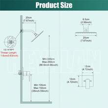 8 Inch Shower Head And Handle Set Square Shower Faucet Set Bathroom Rainfall Shower System Stainless Steel Showerhead Single Function Shower Trim Kit, Female Thread Valve, Matte Black - Black a - View 8