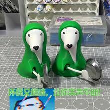 创意绿色小狗吸盘玩具 - 独特的树脂点头摆件，适用于汽车内饰和桌面，趣味互动装饰，完美的减压礼物 - 彩色 - 查看 4