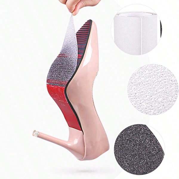 YITAPE 1-Roll Thickened, Cutable, Non-Slip, And Wear-Resistant Insole, Suitable For High Heels, Shoe Soles, And Shoe Sole Repair Tape. Quiet And Waterproof, Suitable For High Heels, Leather Shoes, And Sandals. 1pc High Heel Anti-Slip Pad, Noise Reducing Trimable Shoe Bottom Protector Sticker, Wear Resistant Self-Adhesive Anti-Slip Pad