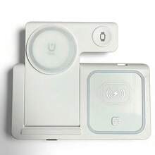 SZYSGSD 15W磁吸式快速无线充电支架，三合一可折叠充电站，兼容 16、15、14、13、12、11， 9、8、7、6、5，USB电源适配器 - XY13白色 - 查看 9