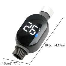 Shower Water Thermometer With LED Display 0℃~99℃ Accurate Temperature Measurement | Waterproof Smart Meter For Home Bathroom Use - 1 Unit - View 6