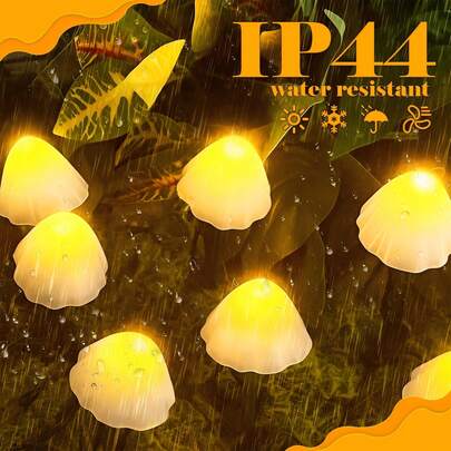 20LED Solar Powered Simulation Mushroom Lights, 8 Modes, IPX4 Waterproof, Cute Landscape Lamp For Garden, Patio, Lawn, Path, Warm/Colorful For Parties