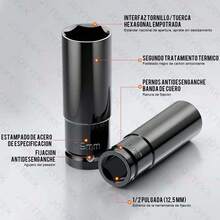 Juego de 20 llaves de tubo de 1/2 pulgada, herramientas premium, color negro. - por defecto - Ver 6