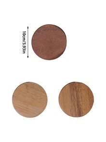 1 Set/6pcs Wooden Coasters With Holder Rack, Heat Insulation Non-Slip Cup Mat, Simple Wooden Coasters, Black & Gold Cup Coaster Holder, Suitable For Modern Home Decor, Coffee Table Top Protection, Rustic Style Outdoor Coasters For Any Cups, Gift - Multicolor - View 21