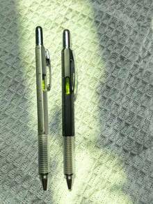 2/1Pc High-Quality Compact 6-In-1 Multifunctional Tool Pen - Strong Magnetic Cross-Head & Flathead Screwdriver Bits, Smooth Writing Ballpoint Pen, High-Sensitivity Stylus, Precision Ruler, Mini Bubble Level, All-In-One Pocket Gadget For Home Repair - Multicolor - View 12