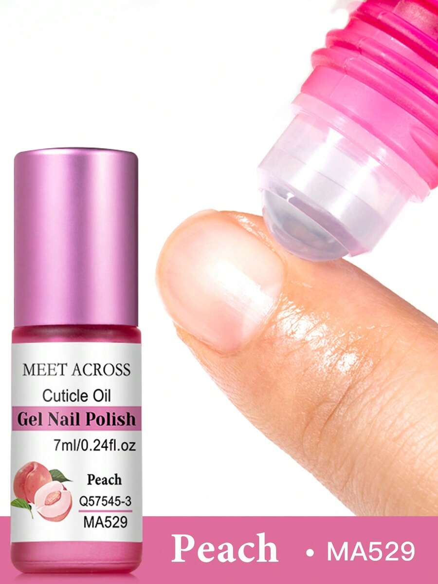 MEET ACROSS 7毫升蜜桃香型角质层护理油，滋养修护指甲，手部及指甲护理，焕活油，预防指甲老化，可用于指甲油，保湿滋润，强韧指甲，美甲艺术 - Peach smell - 查看 1